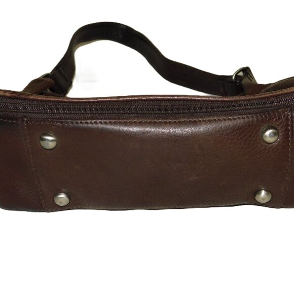 Fossil Brown Leather Handbag Shoulder Bag Purse - Picture 4 of 11